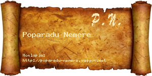 Poparadu Nemere névjegykártya